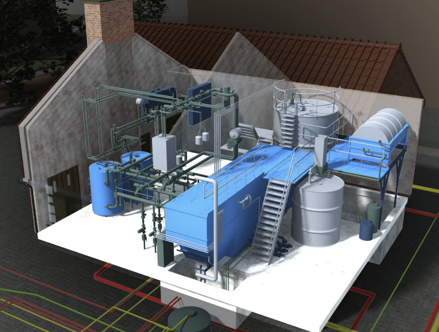 De compacte ruimte in de voortuin vroeg om een slimme oplossing voor afvalwaterzuivering.